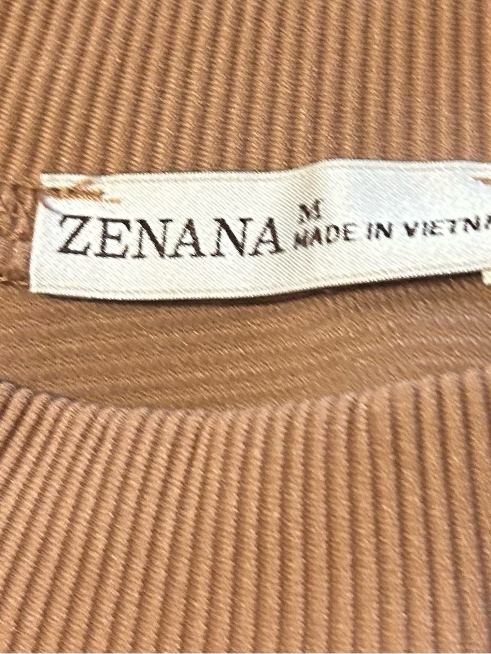 Zenana Outfitters Ribbed Athletic Top and Short Set - Camel Brown - Picture 3 of 3
